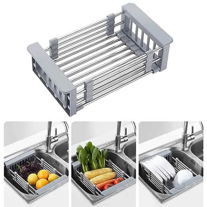 Stainless Steel Frame Drain Basket Telescopic Sink Frame DailySale