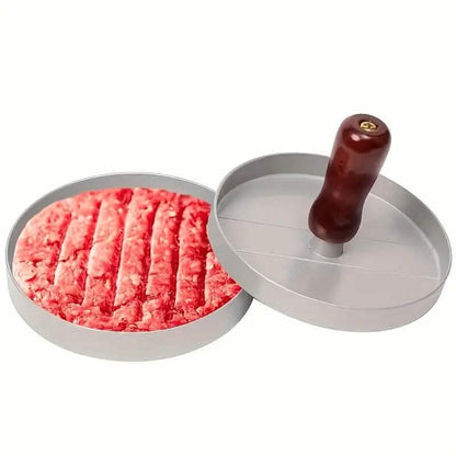 Stainless Steel Hamburger Patty Press with Wooden Handle DailySale