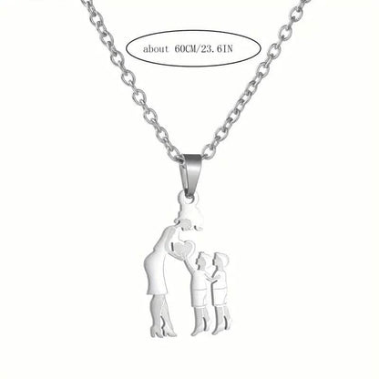 Stainless Steel Heartfelt Mother-Daughter-Son Necklace DailySale