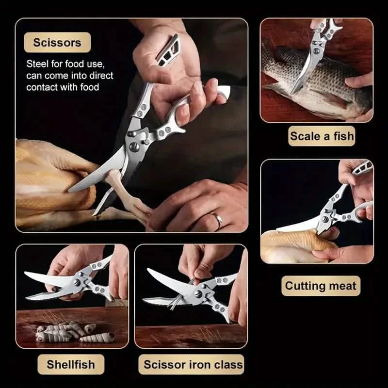 Stainless Steel Heavy-Duty Kitchen Non-Slip Grip Scissors DailySale