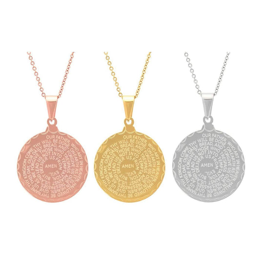 Stainless Steel Lord's and Serenity Prayer Pendant for Women DailySale