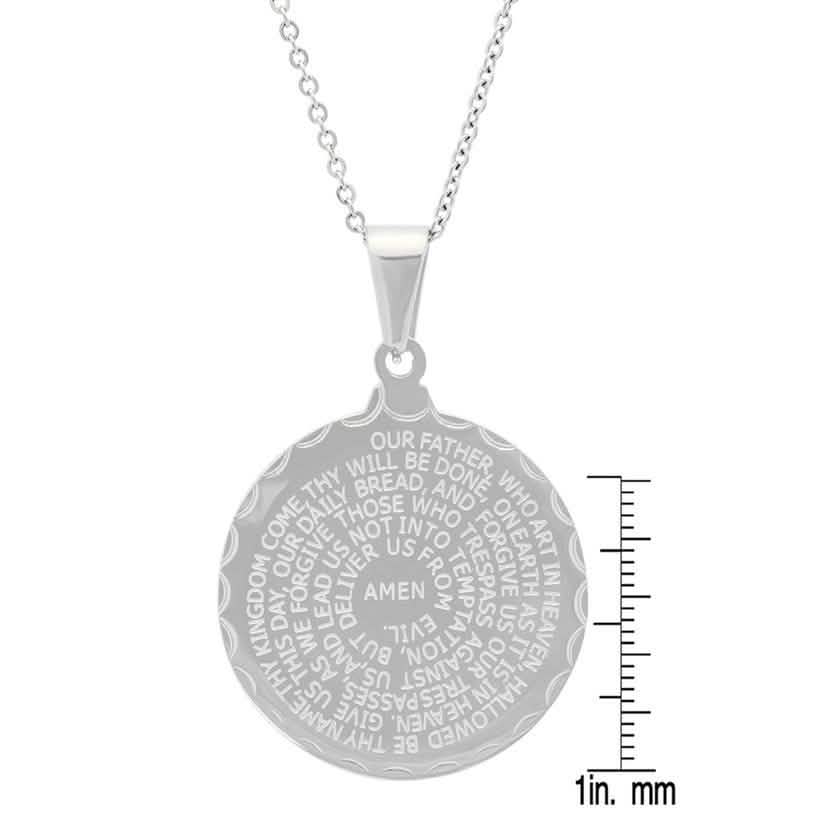 Stainless Steel Lord's and Serenity Prayer Pendant for Women DailySale
