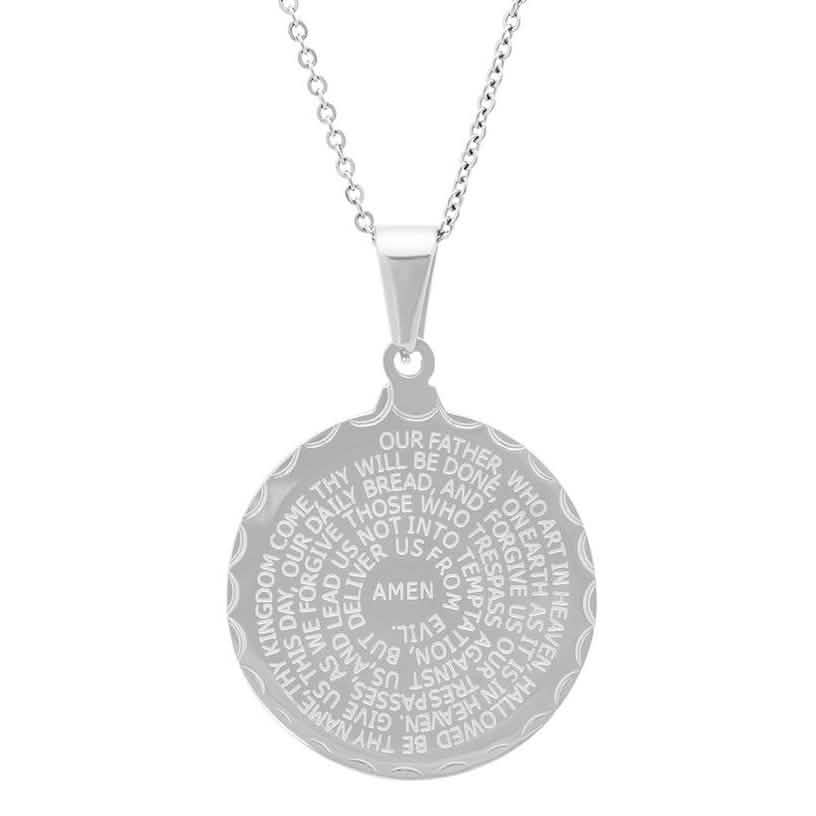Stainless Steel Lord's and Serenity Prayer Pendant for Women DailySale