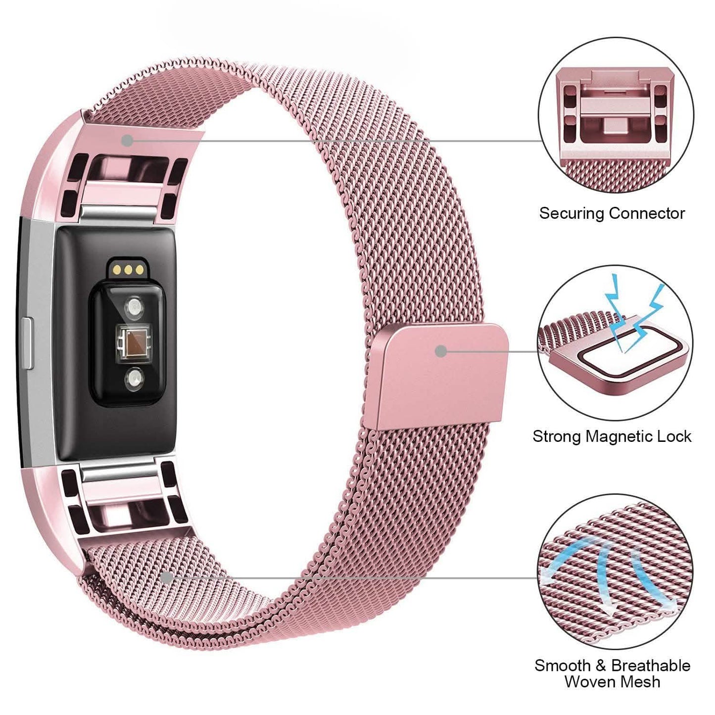 Stainless Steel Mesh Milanese Loop Band for Fitbit Charge 2 DailySale