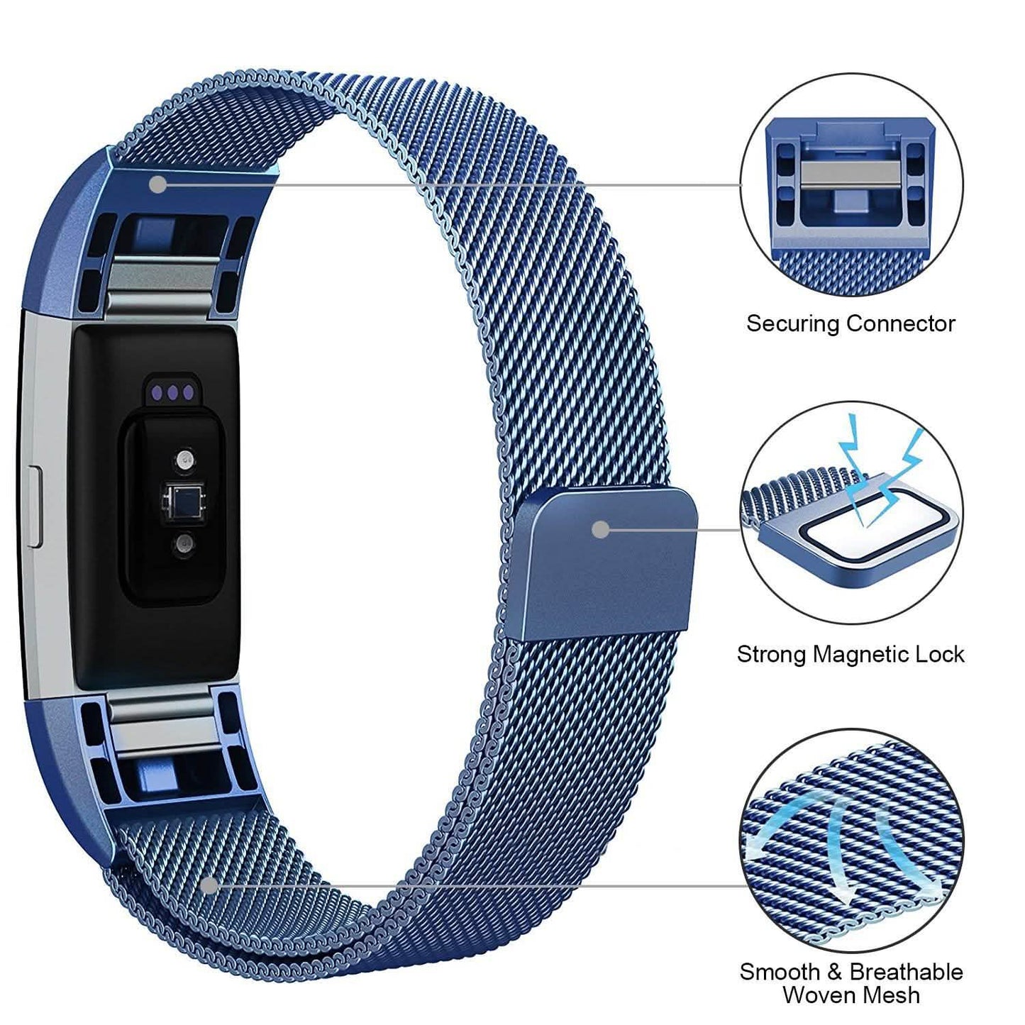 Stainless Steel Mesh Milanese Loop Band for Fitbit Charge 2 DailySale