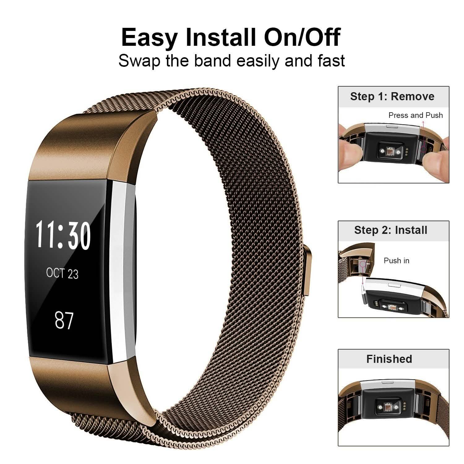 Stainless Steel Mesh Milanese Loop Band for Fitbit Charge 2 DailySale