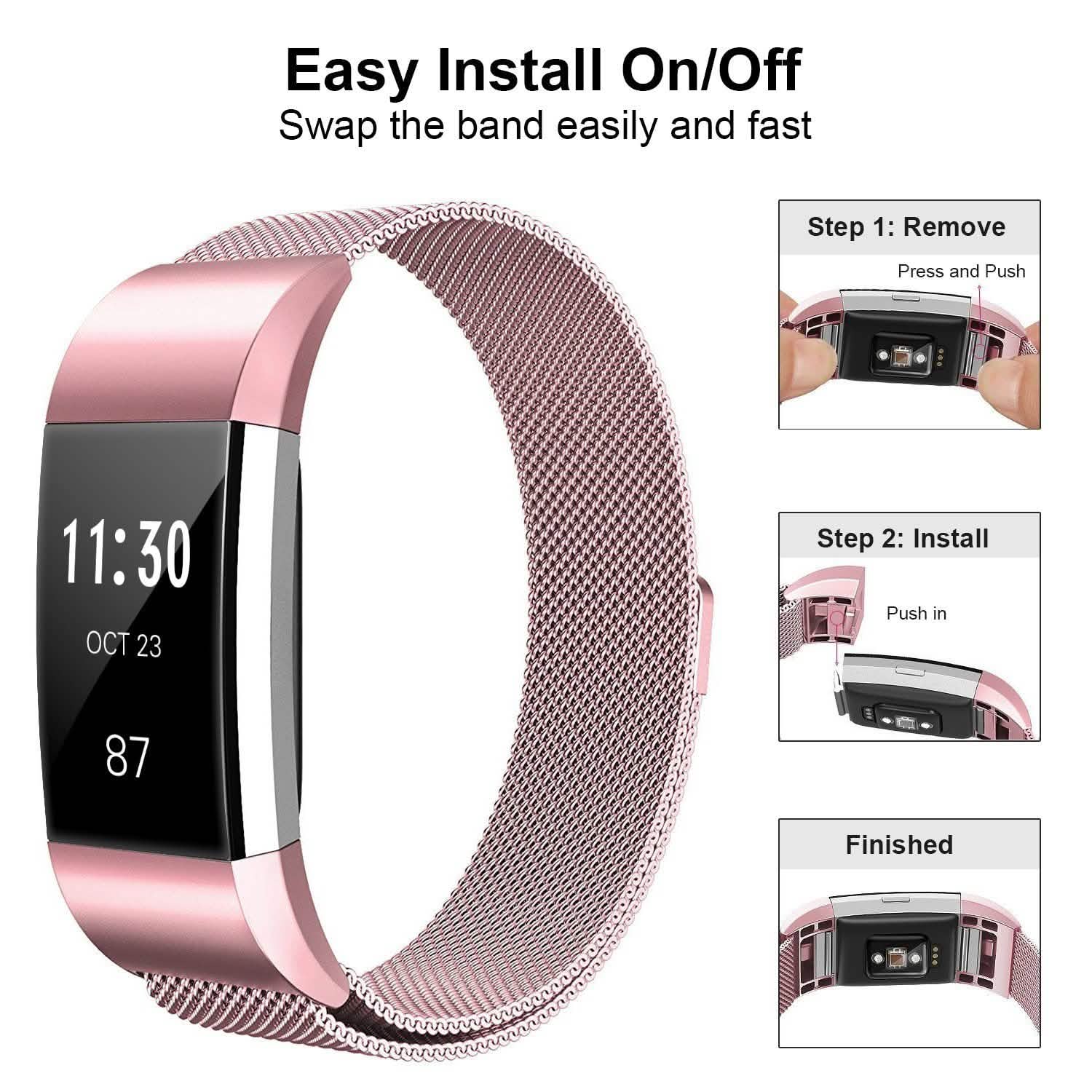Stainless Steel Mesh Milanese Loop Band for Fitbit Charge 2 DailySale