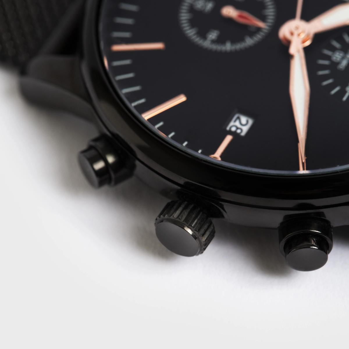 Stainless Steel Mesh Strap Minimalist Chronograph Watch BandsCo Straps