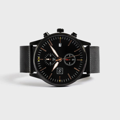 Stainless Steel Mesh Strap Minimalist Chronograph Watch BandsCo Straps
