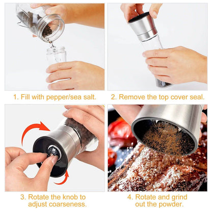 Stainless Steel Salt Pepper Grinder with Adjustable Coarseness DailySale