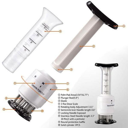 Stainless Steel Seasoning and Marinade Injector Needle Meat Tenderizer DailySale