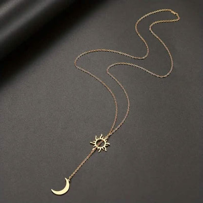 Stainless Steel Sun Totem and Moon Necklace DailySale