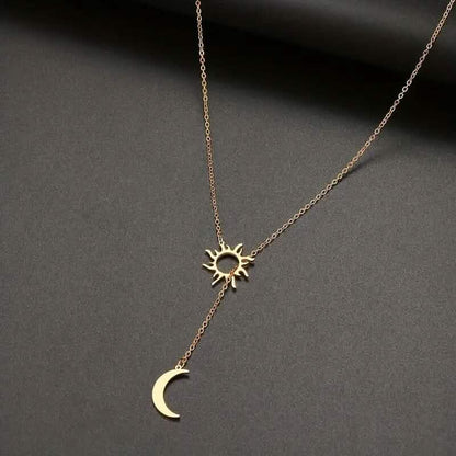 Stainless Steel Sun Totem and Moon Necklace DailySale