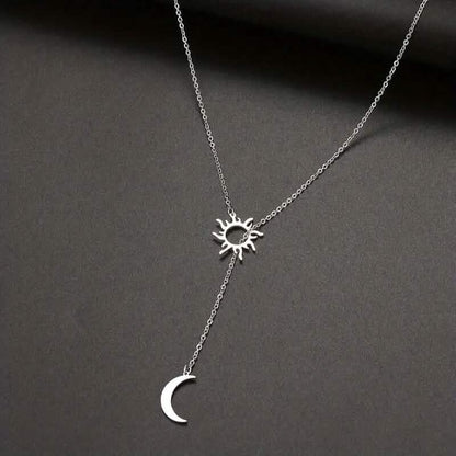Stainless Steel Sun Totem and Moon Necklace DailySale