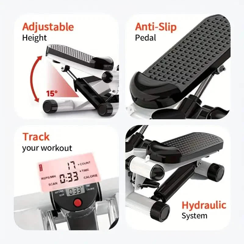 Stair Stepper With Resistance Bands For Exercise At Home DailySale