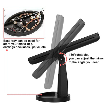 Standing Make Up Mirror Vanity USB 21 LED Light 10X 3X 2X 1X Magnification Black DailySale
