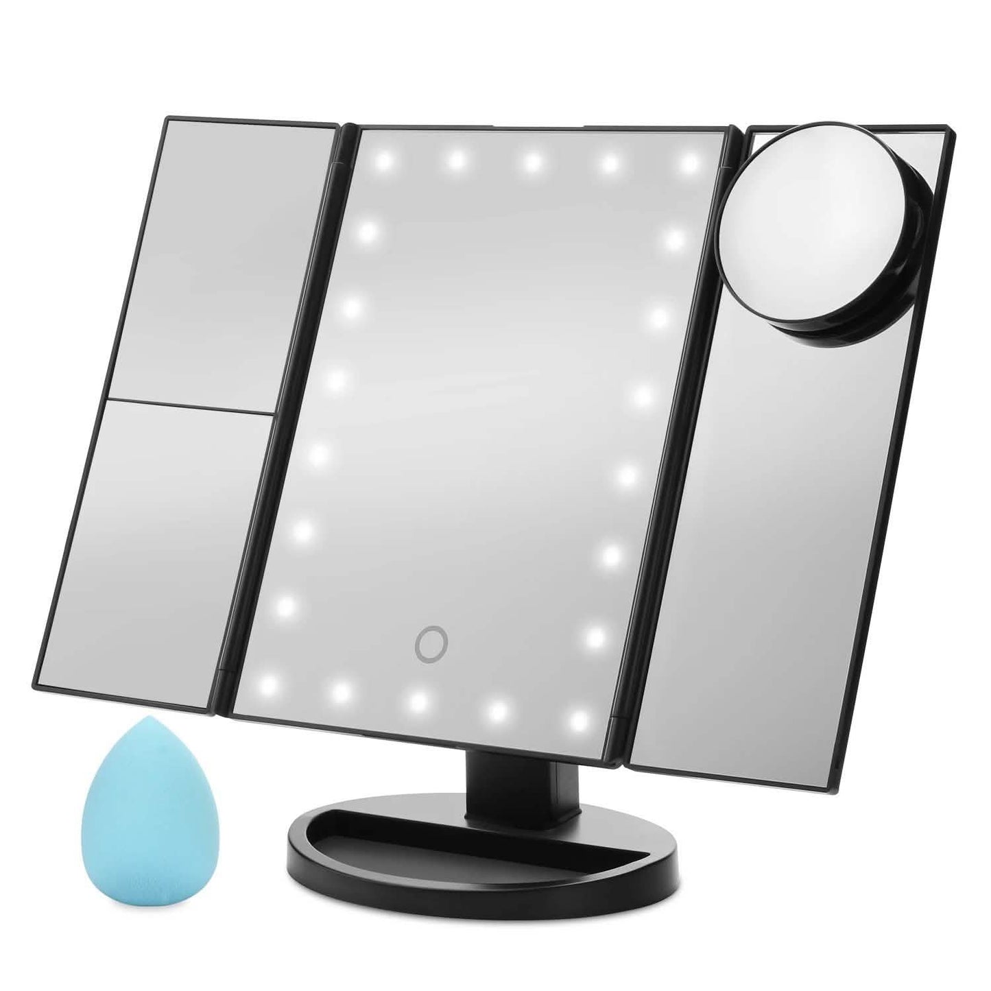 Standing Make Up Mirror Vanity USB 21 LED Light 10X 3X 2X 1X Magnification Black DailySale