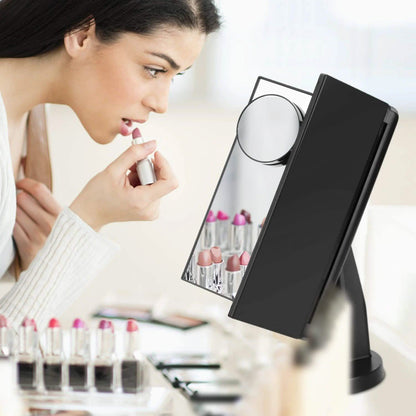 Standing Make Up Mirror Vanity USB 21 LED Light 10X 3X 2X 1X Magnification Black DailySale