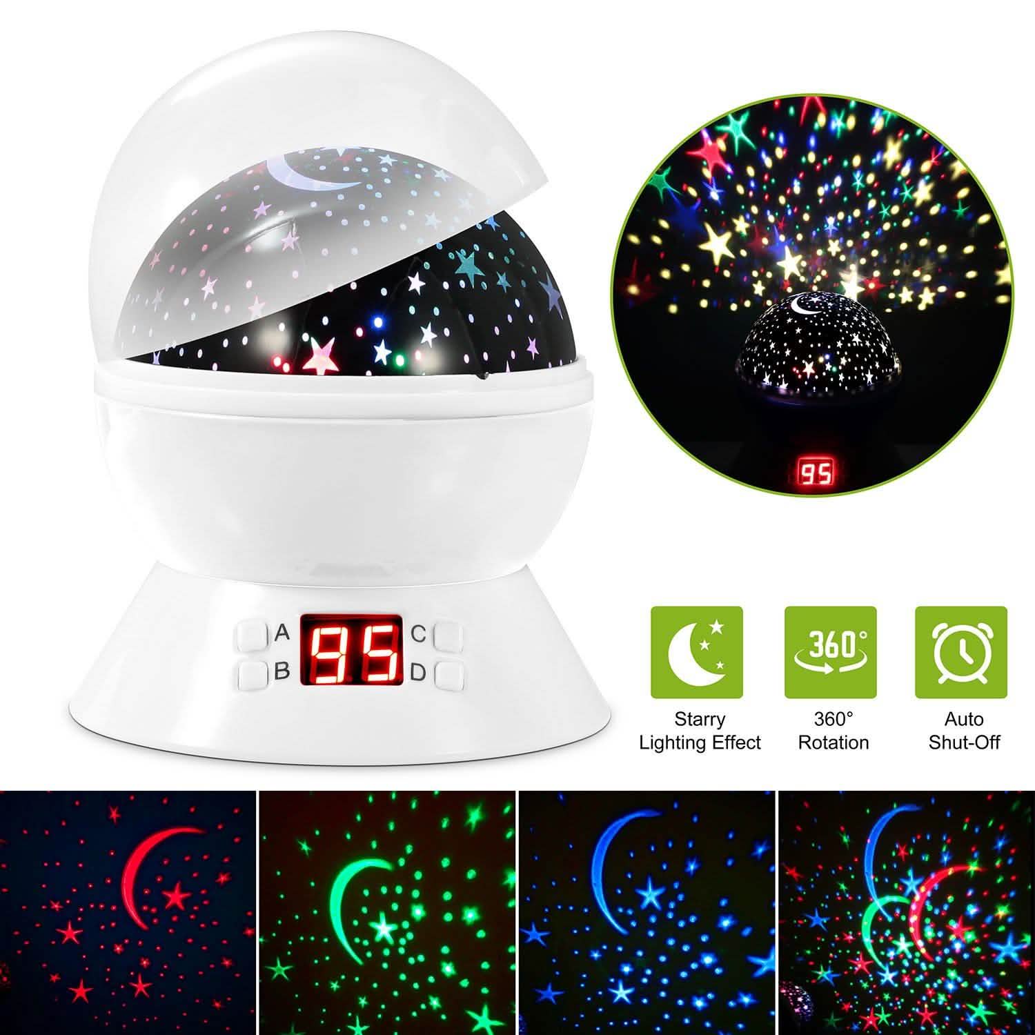 Star Moon LED Projector Lamp Kids Night Light DailySale