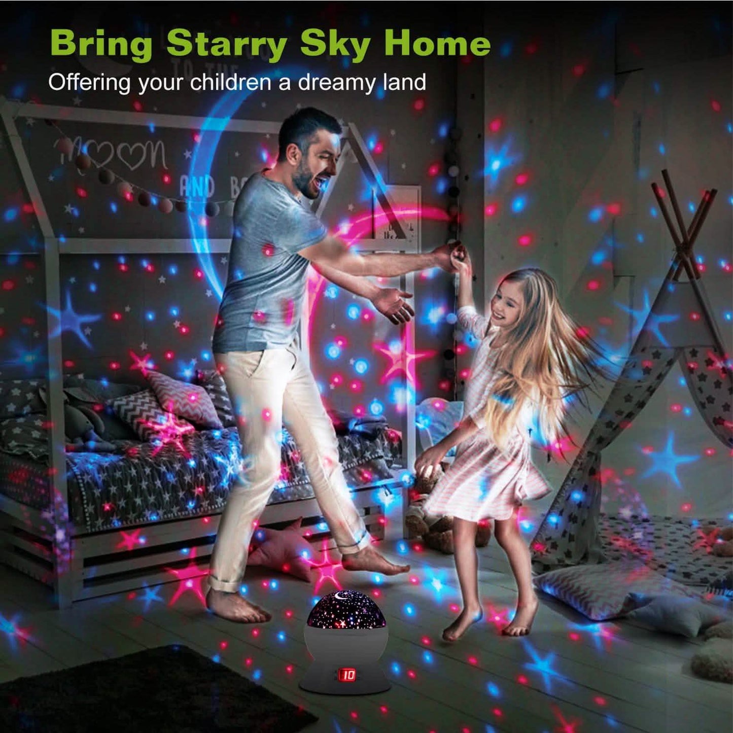 Star Moon LED Projector Lamp Kids Night Light DailySale