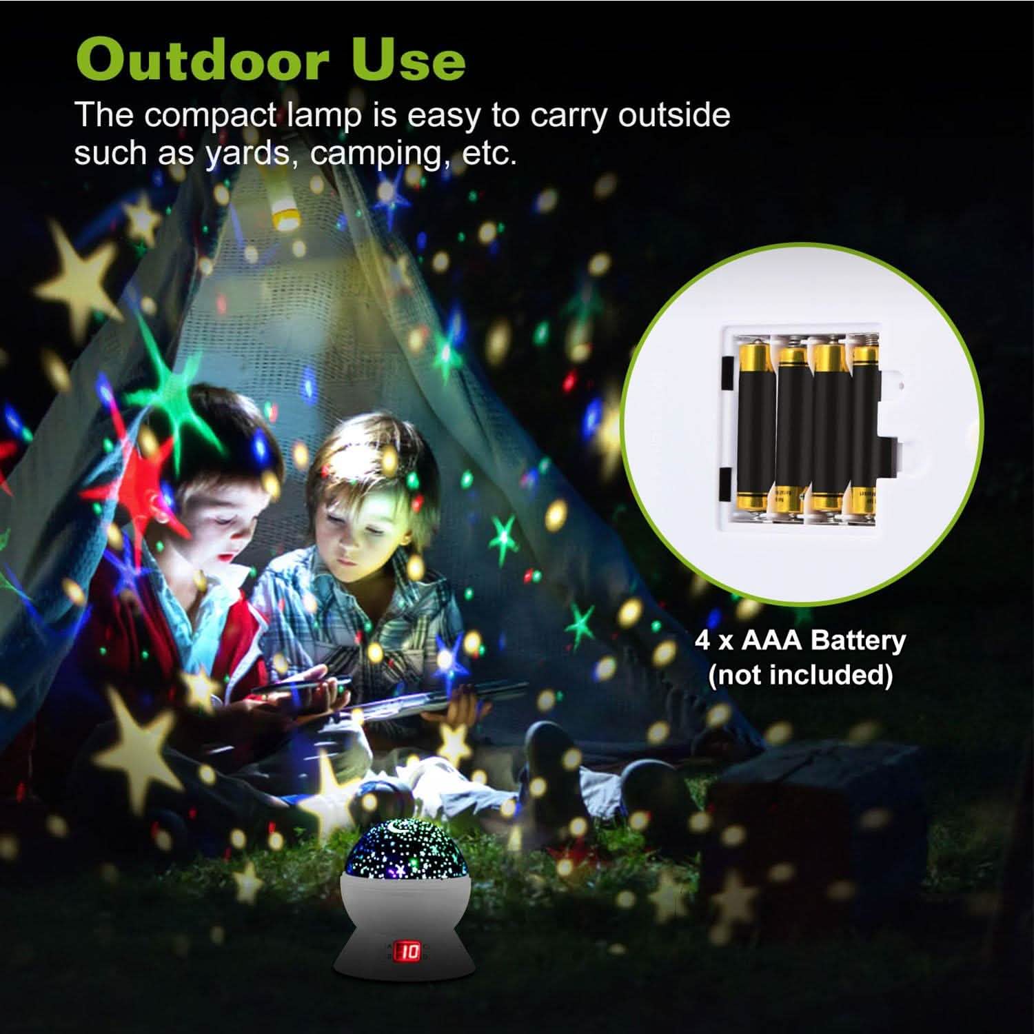 Star Moon LED Projector Lamp Kids Night Light DailySale
