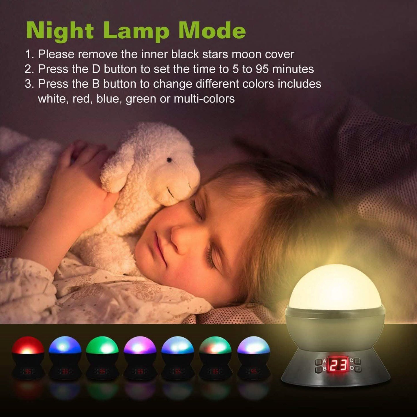 Star Moon LED Projector Lamp Kids Night Light DailySale