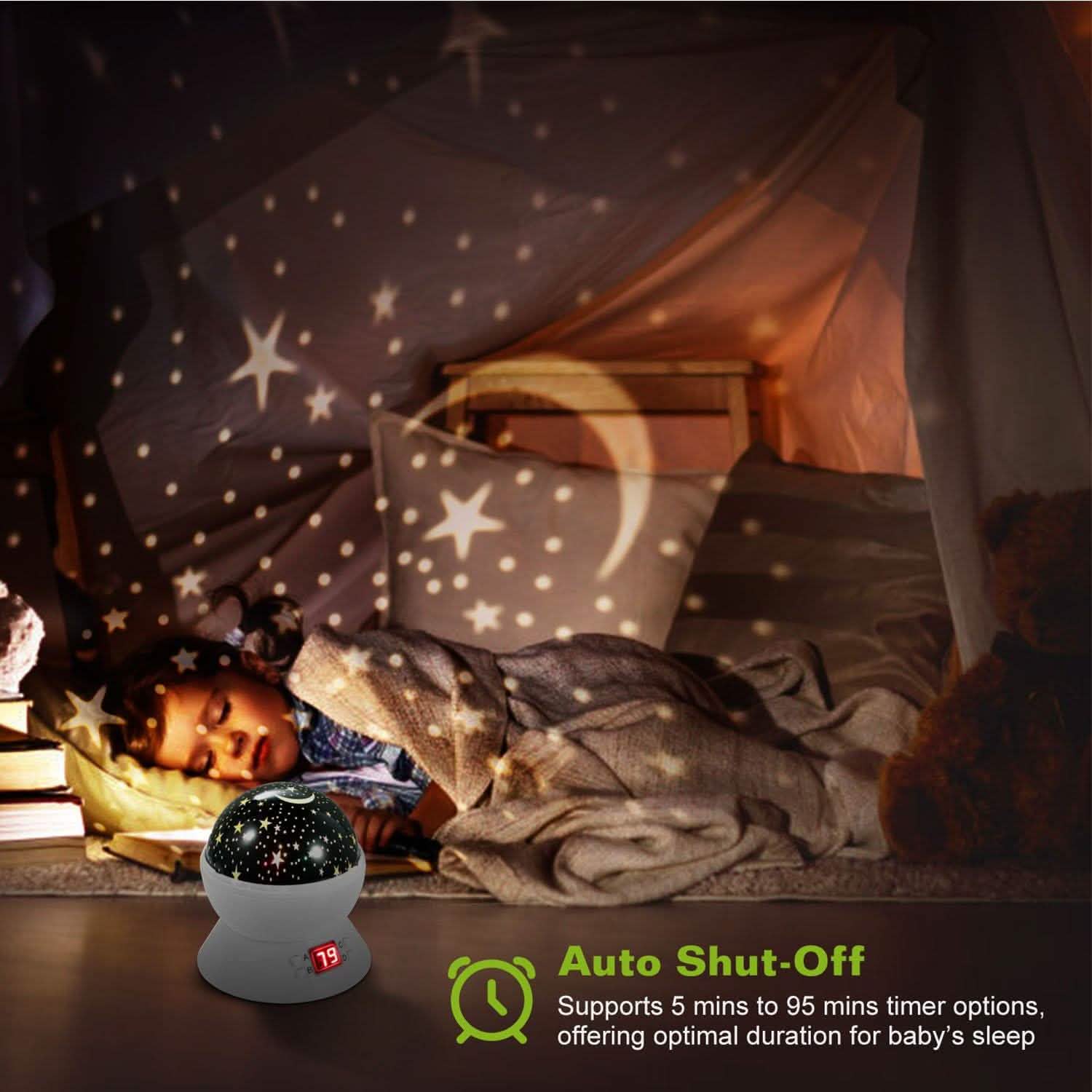 Star Moon LED Projector Lamp Kids Night Light DailySale