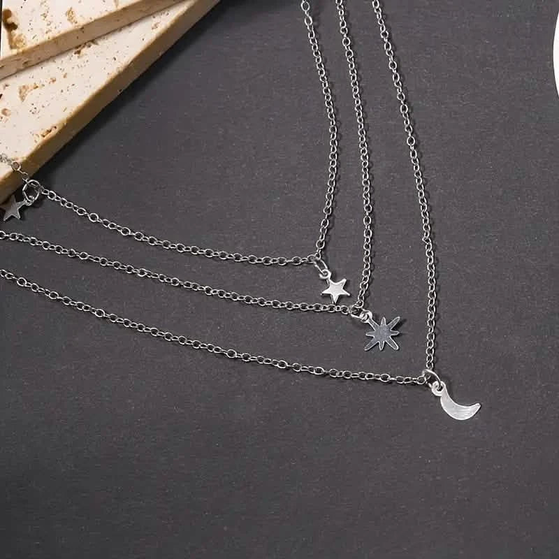 Star Moon Multi-layer Pendant Necklace DailySale