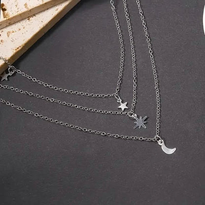 Star Moon Multi-layer Pendant Necklace DailySale