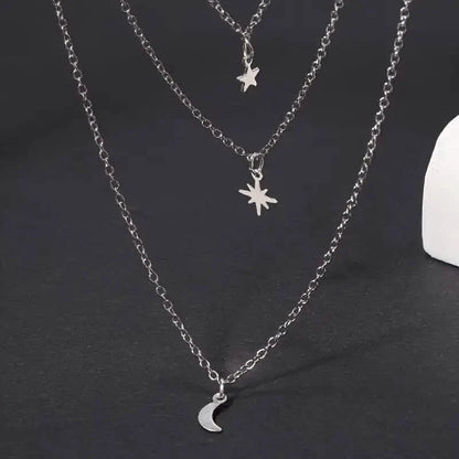 Star Moon Multi-layer Pendant Necklace DailySale