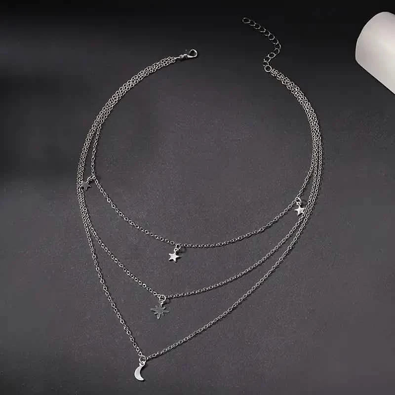 Star Moon Multi-layer Pendant Necklace DailySale