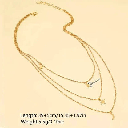 Star Moon Multi-layer Pendant Necklace DailySale