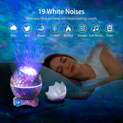 Star Project Lamp Galaxy Light Dinosaur Egg with Wireless Speaker and Remote Control DailySale