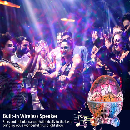 Star Project Lamp Galaxy Light Dinosaur Egg with Wireless Speaker and Remote Control DailySale