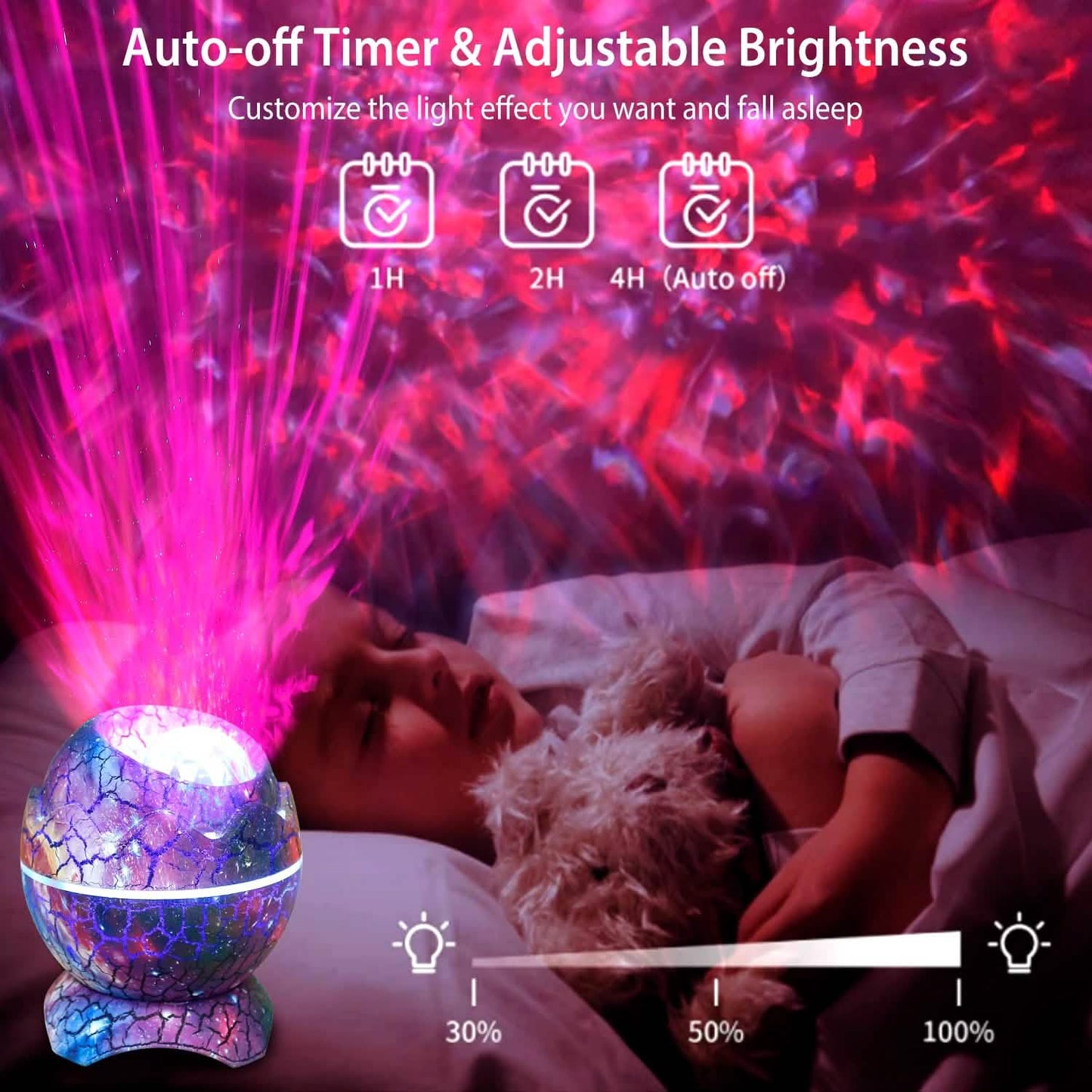 Star Project Lamp Galaxy Light Dinosaur Egg with Wireless Speaker and Remote Control DailySale