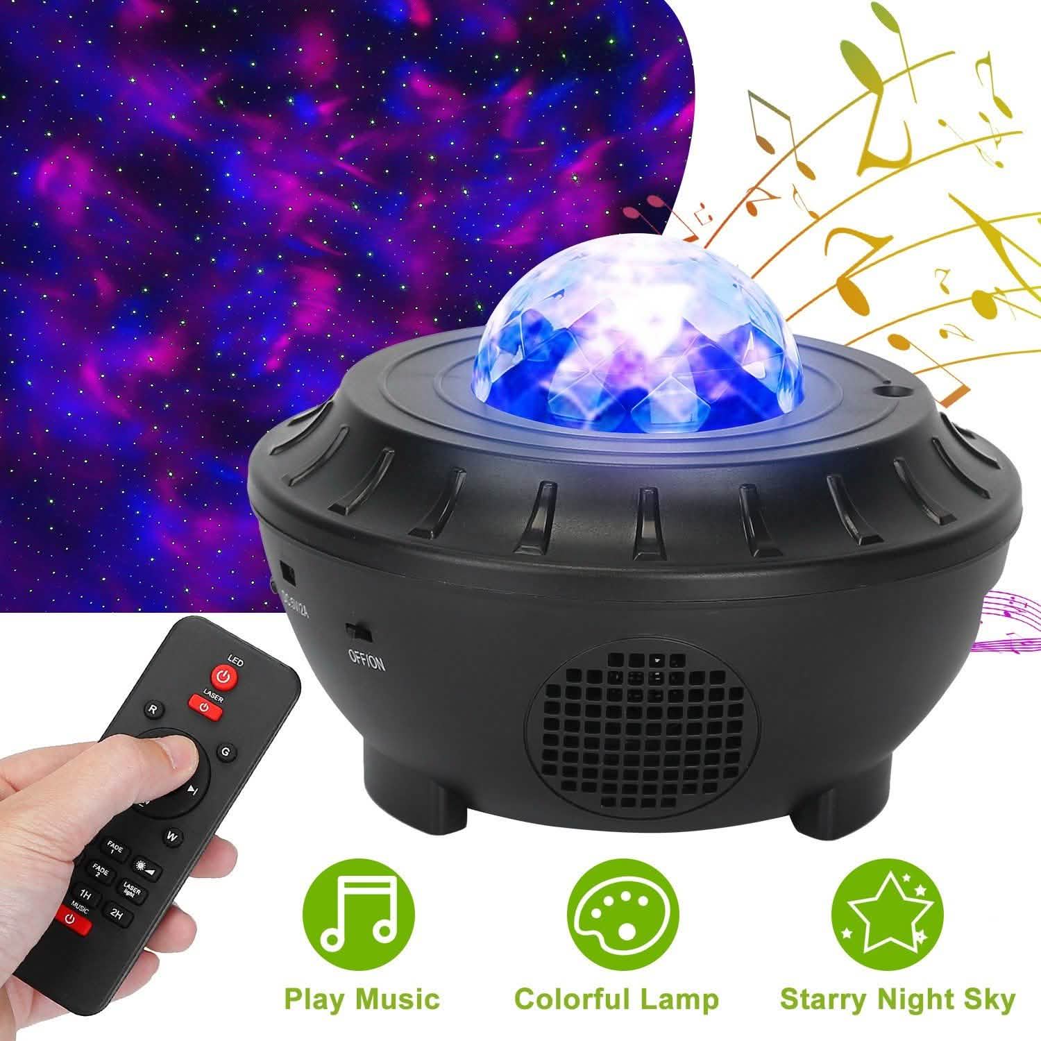 Star Projector Lamp RGBW Wireless Music Speaker Night Light DailySale