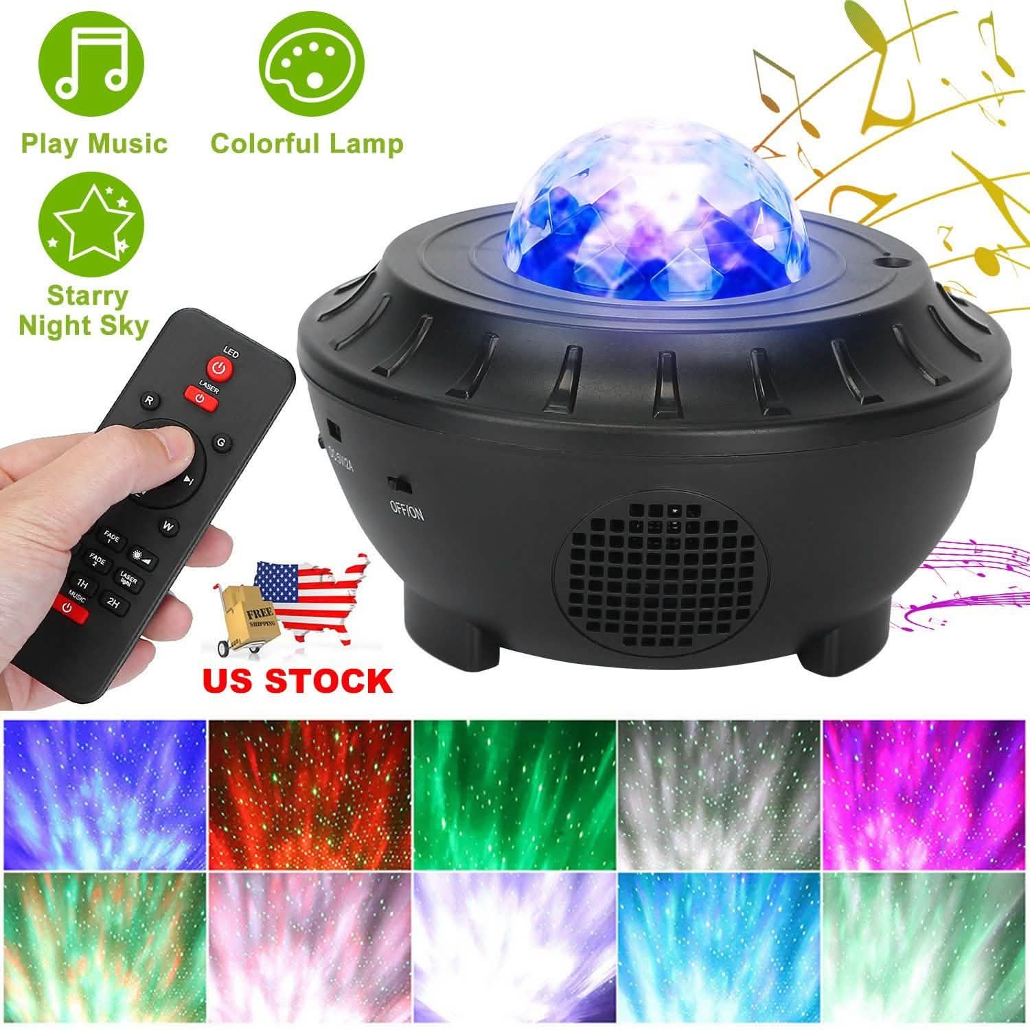 Star Projector Lamp RGBW Wireless Music Speaker Night Light DailySale