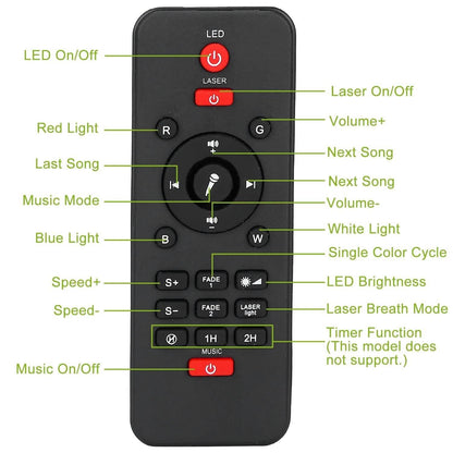 Star Projector Lamp RGBW Wireless Music Speaker Night Light DailySale