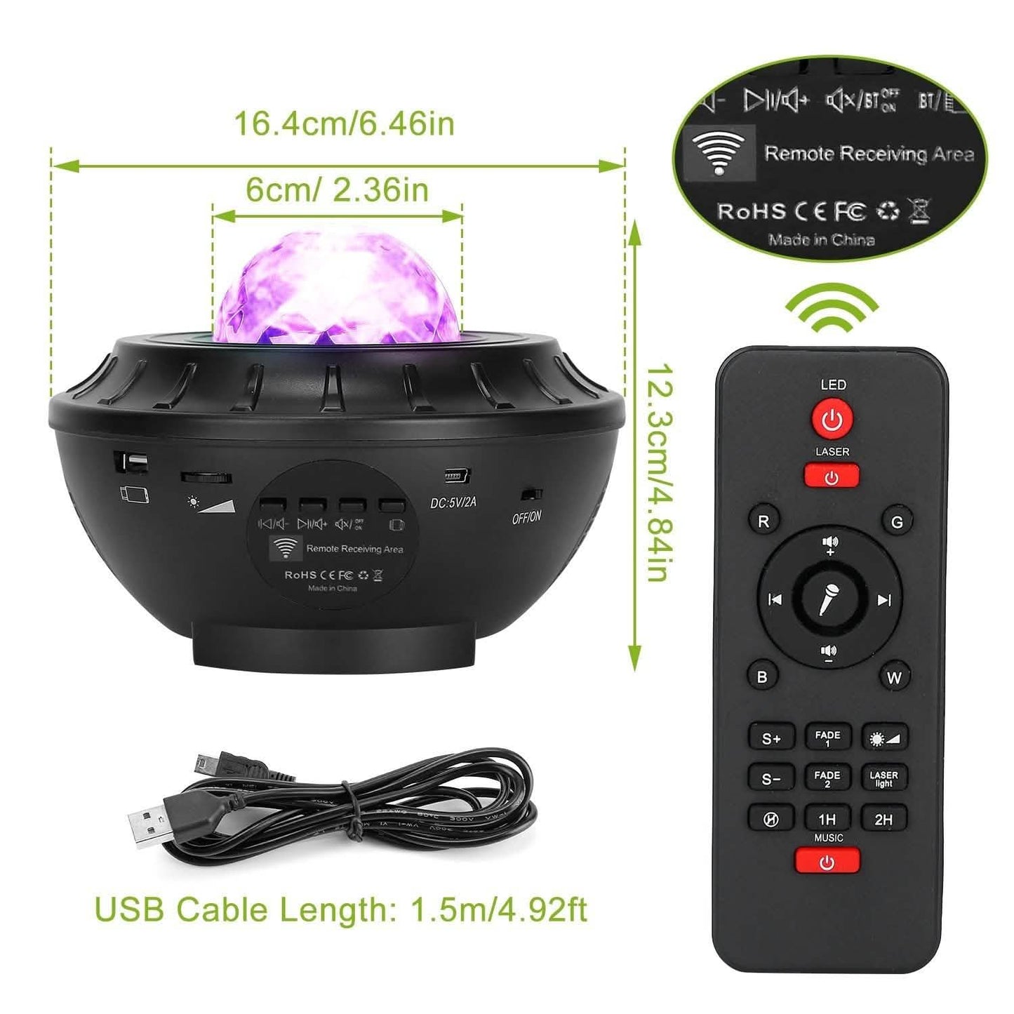 Star Projector Lamp RGBW Wireless Music Speaker Night Light DailySale