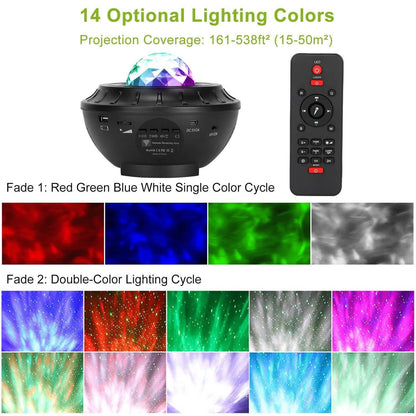 Star Projector Lamp RGBW Wireless Music Speaker Night Light DailySale