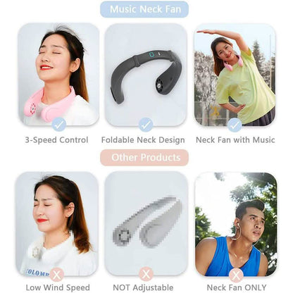 Staright Portable Hanging Neck Fan & Music Player Hands-Free Bladeless Fan DailySale