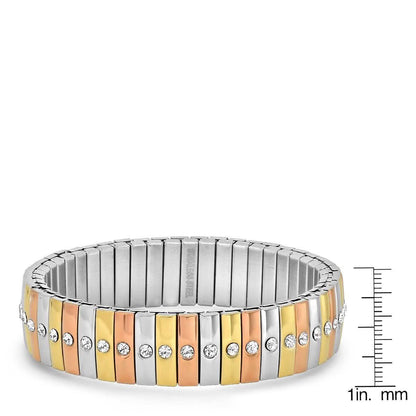 Steel by Design Stainless Tri-Color Stretch Bracelet DailySale