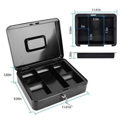 Steel Cash Box with Removable Tray DailySale