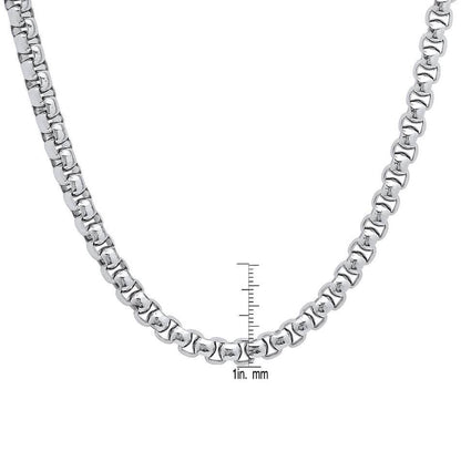 Steeltime Men's 7mm Round Box Stainless Steel Necklace and Bracelet DailySale