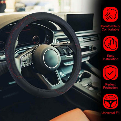 Steering Wheel Cover 14.5"- 15" Diameter Universal Fiber Leather DailySale