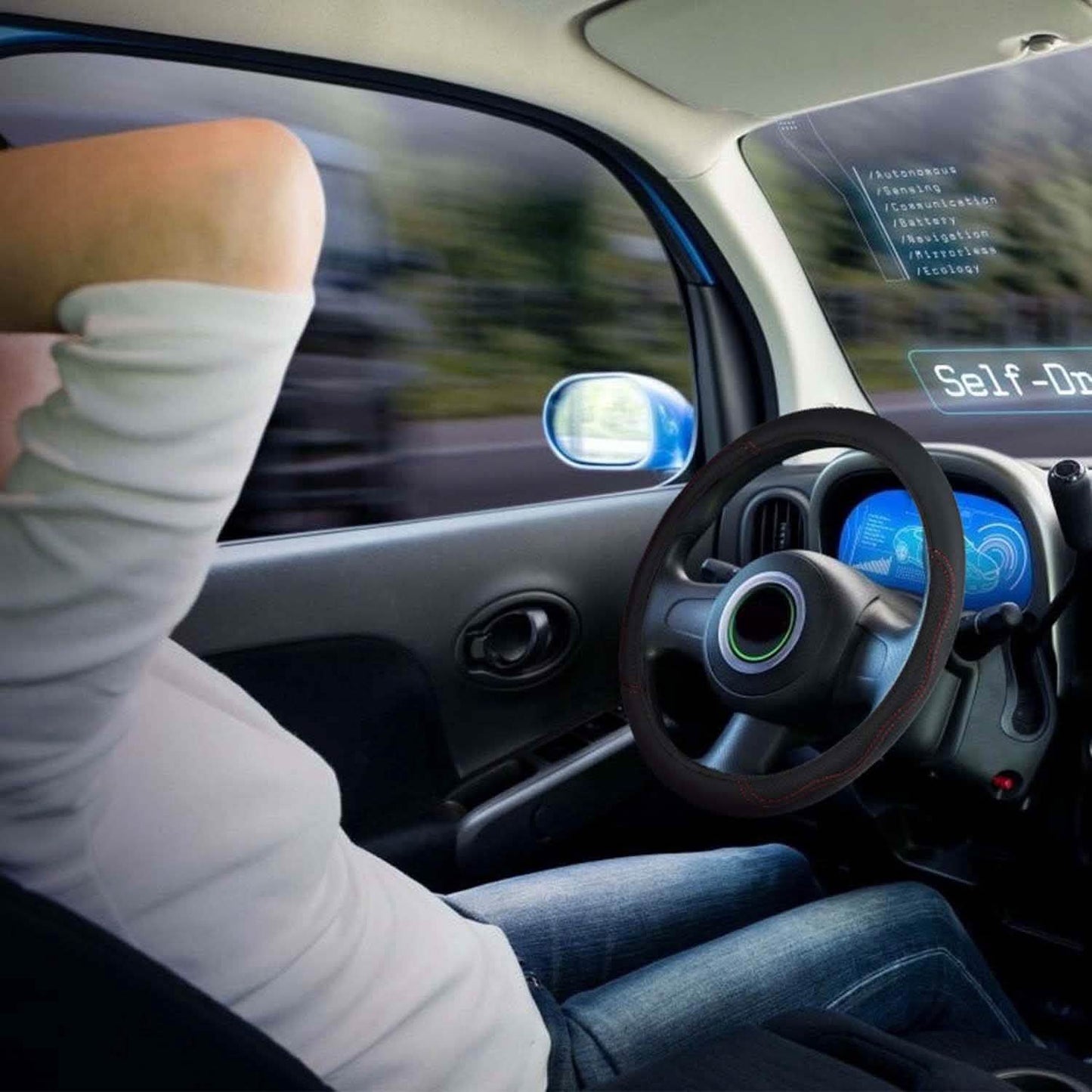 Steering Wheel Cover 14.5"- 15" Diameter Universal Fiber Leather DailySale