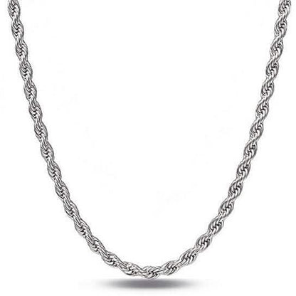 Sterling Silver 1.3mm Rope Twisted Link Chain Necklace DailySale