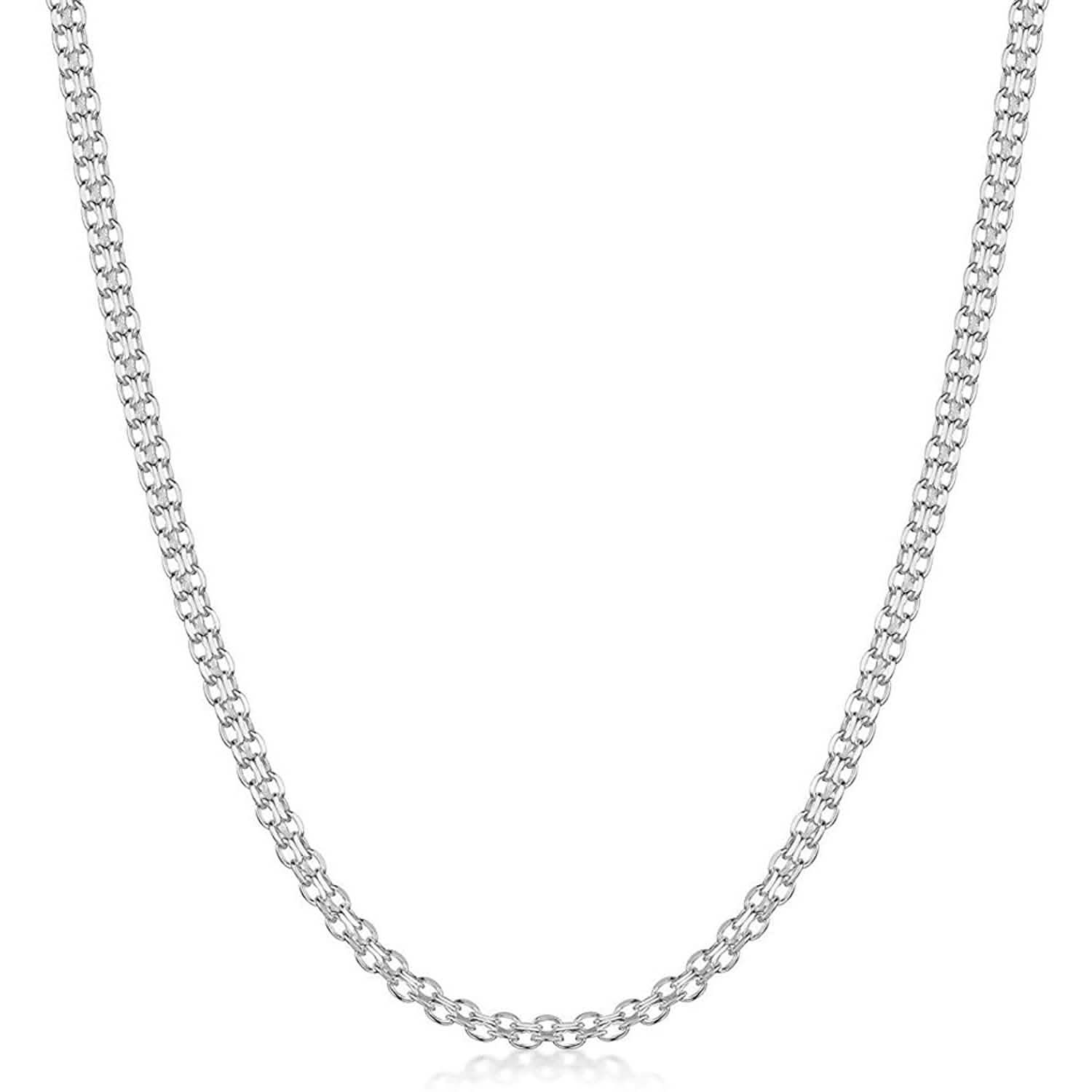 Sterling Silver 2.2mm Italian Bismark Chain Necklace DailySale