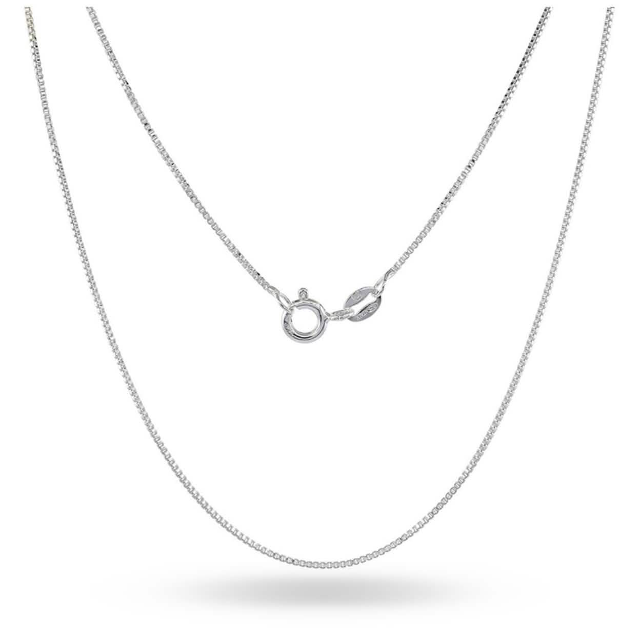 Sterling Silver .8MM Unisex Box Chain Necklace DailySale