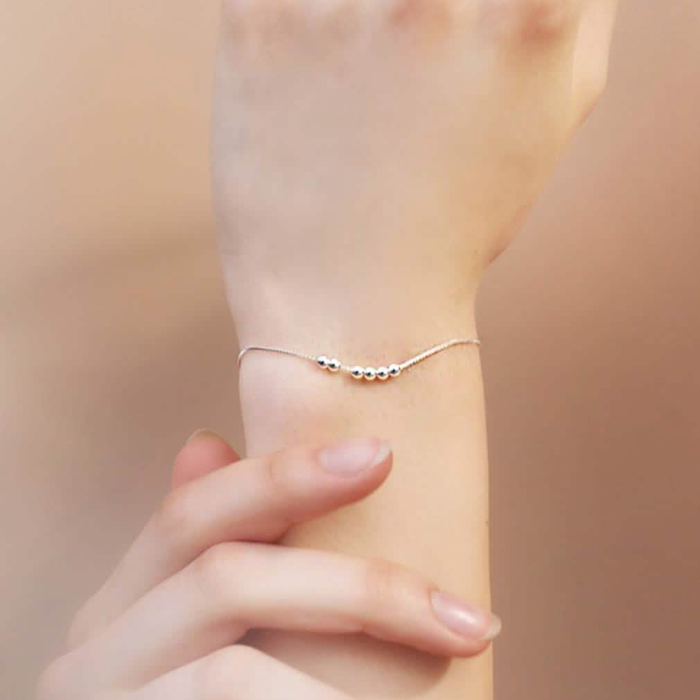 Sterling Silver Bead Ball Charm Bracelet DailySale